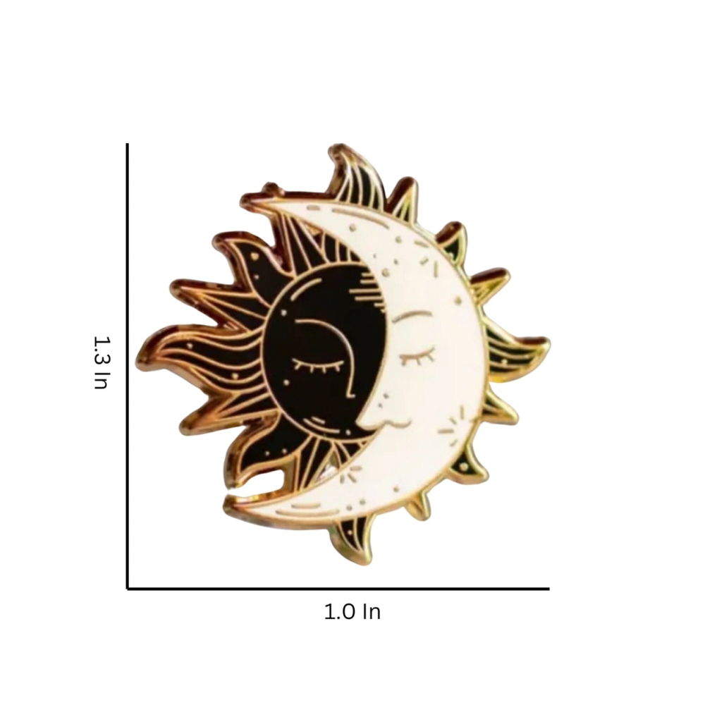 Moon & Sun Enamel Pin - Picture 3 of 3